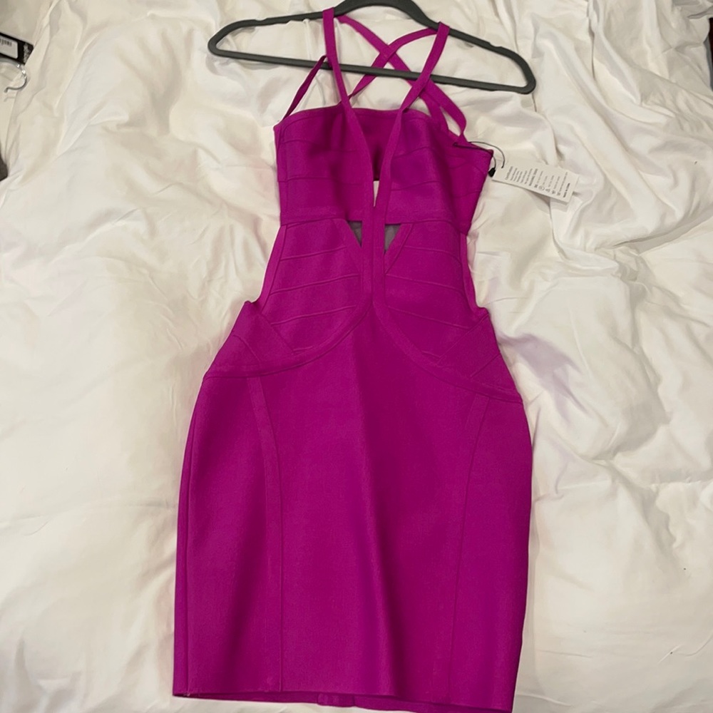 New bodycon cut out back purple dress